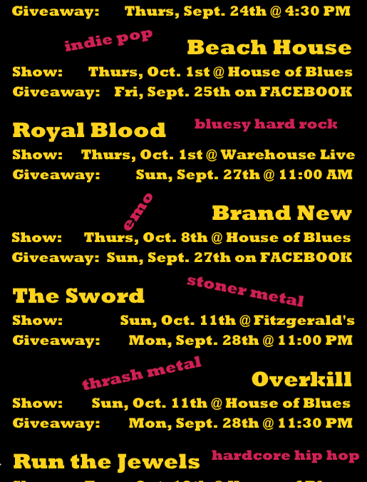 Upcoming GIVEAWAYS (9/24 - 9/29)