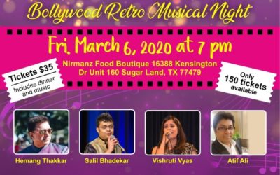 Houston and Dallas artists perform live on Fri 030620, 7pm: Bollywood Retro Musical Night